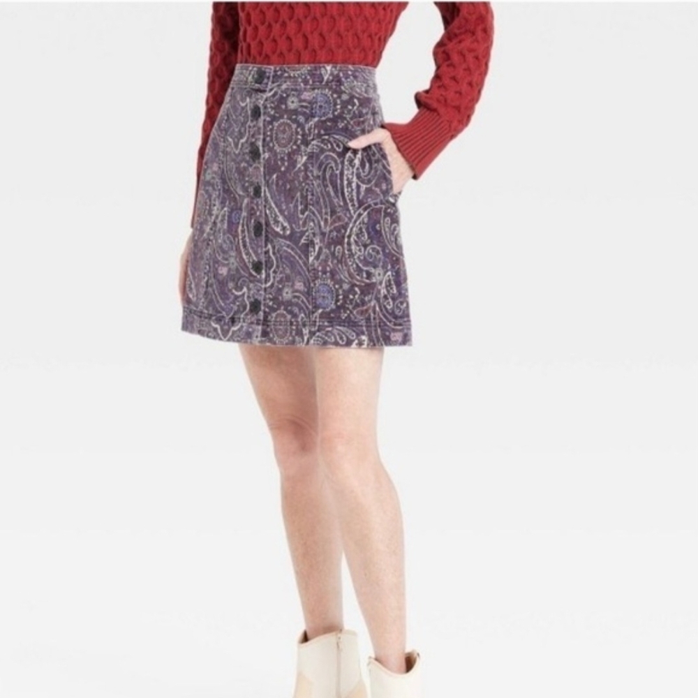 Knox Rose Purple Paisley Mini Skirt